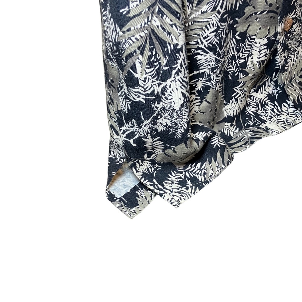 Havana Jack's Cafe Shirt Mens XL Black White Tropical Rayon Button Down - Picture 4 of 7